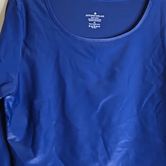 Antonio Melani Active Runched Crew Neck Long Sleeve Fitted Crop Top XL - Picture 6 of 10